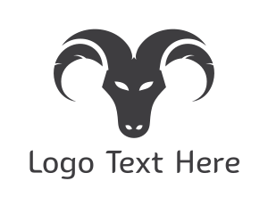 Aries - Black Ram Horns logo design