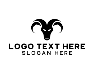 Black - Wild Ram Horns logo design