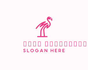 Pink Scribble Flamingo logo design