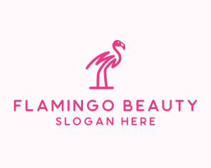 Flamingo - Pink Scribble Flamingo logo design