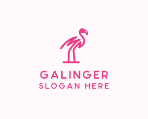 Pink - Pink Scribble Flamingo logo design