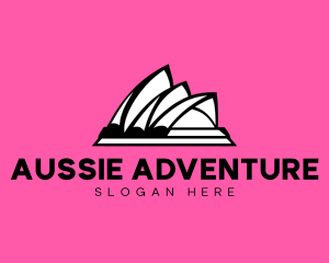 Aussie - Pink Sydney Opera House logo design