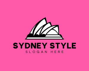 Pink Sydney Opera House logo design