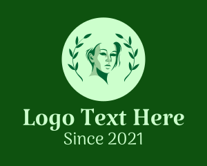 Beautician - Green Leaf Lady logo design