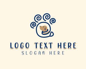 Leash - Pet Dog Paw logo design
