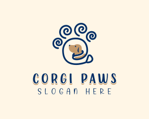 Pet Dog Paw logo design