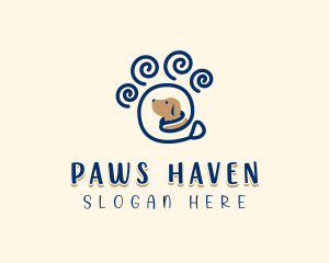 Pet Dog Paw logo design