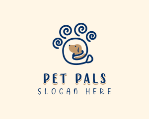 Pet Dog Paw logo design