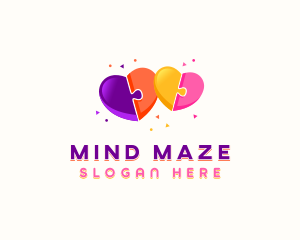 Puzzle - Heart Puzzle Community logo design