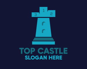 Winner Podium Castle logo design