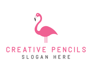 Flamingo Bird Animal logo design