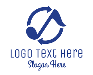 Songwriter - Blue Loop Music logo design