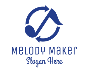 Singer - Blue Loop Music logo design