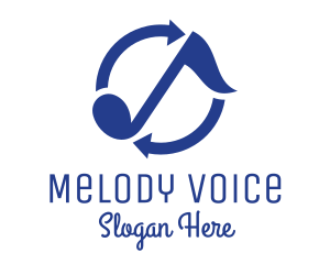 Singer - Blue Loop Music logo design