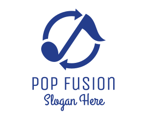 Pop - Blue Loop Music logo design