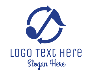 Spin - Blue Loop Music logo design