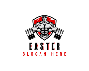 Male - Muscular Weight Lifting logo design