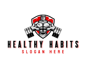 Muscular Weight Lifting logo design