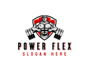 Muscular - Muscular Weight Lifting logo design