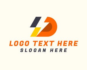 Lightning - Power Company Letter D logo design