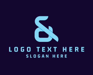Typography - Cyber Tech Ampersand logo design