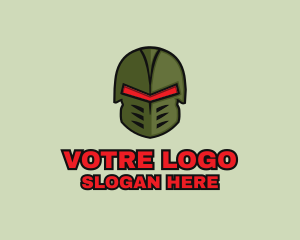 Red Robot - Esports Gaming Warrior Helmet logo design