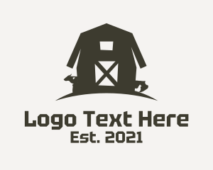Rural Living - Farm Barn Silhouette logo design
