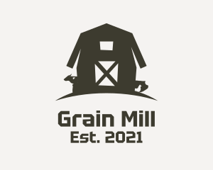 Mill - Farm Barn Silhouette logo design