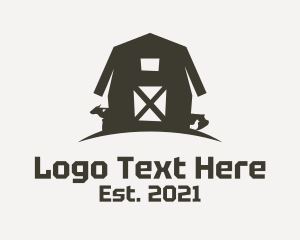 Mill - Farm Barn Silhouette logo design