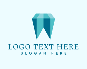 Braces - Blue Crystal Tooth logo design