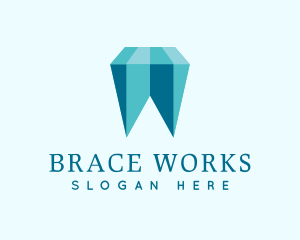 Blue Crystal Tooth logo design