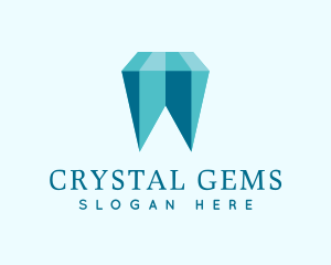 Blue Crystal Tooth logo design