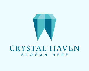 Blue Crystal Tooth logo design