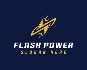 Electricity Charge Lightning Bolt logo design