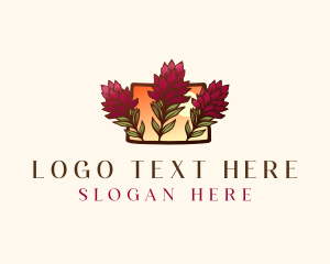 Plant - Wyoming Indian Paintbrush logo design