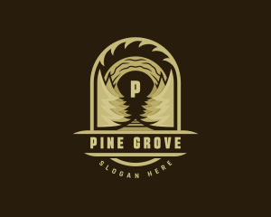 Pine Tree Carpentry Woodworking logo design