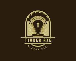 Pine Tree Carpentry Woodworking logo design