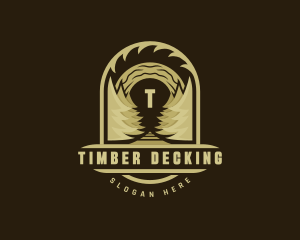 Pine Tree Carpentry Woodworking logo design