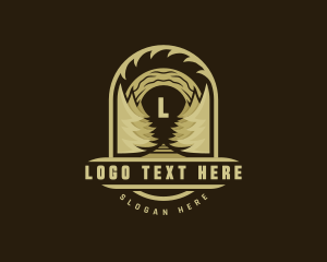 Log - Pine Tree Carpentry Woodworking logo design