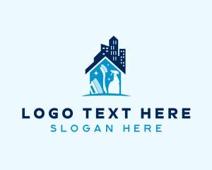 Cleaning - Building Clean Housekeeper logo design