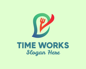 Time - Food Fork Time logo design