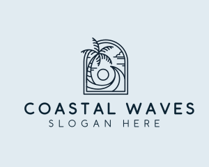 Beach Wave Destination logo design