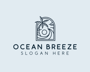 Beach Wave Destination logo design