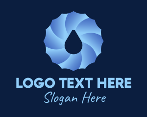 Hydroelectric - Spiral Water Droplet logo design