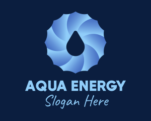 Hydropower - Spiral Water Droplet logo design