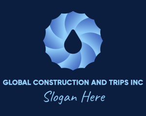 Water Conservation - Spiral Water Droplet logo design