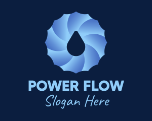 Hydroelectric - Spiral Water Droplet logo design