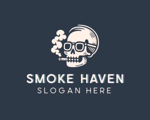 Smoke - Skull Cigarette Smoke logo design