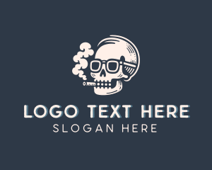 Cigarettes - Skull Cigarette Smoke logo design