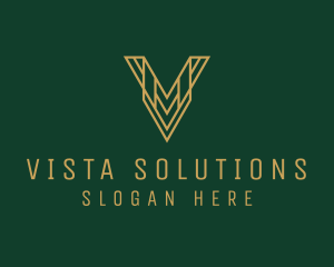 Elegant Business Letter V logo design